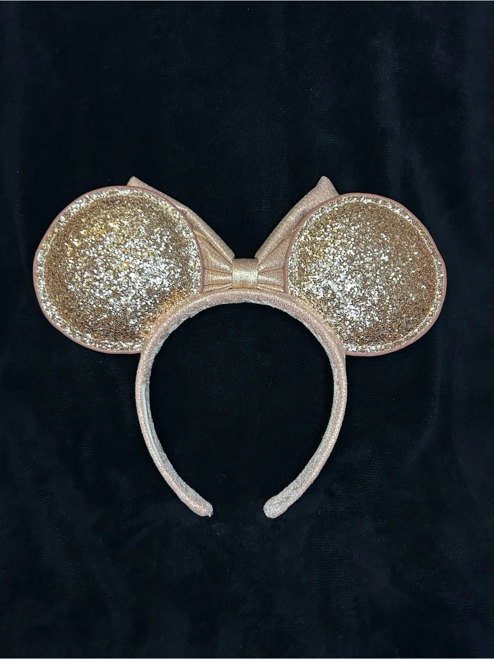 Disney Rose Gold Glitter Mouse Ear Headband with Bow